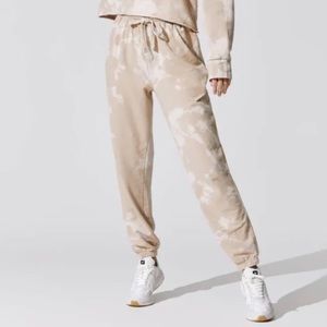 Carbon38 Joggers Sandstone Tie Dye Beige Sweat Pants Size Small NWT